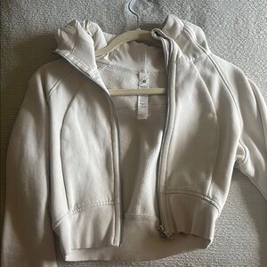 Lululemon Cream crop scuba Hoodie